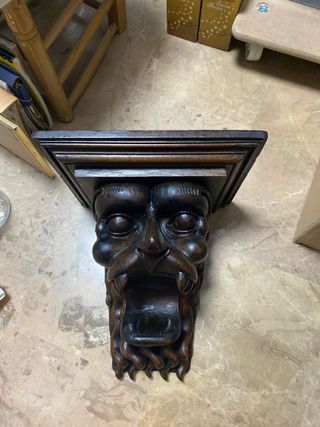 Ménsulas madera cabeza león (2 unidades)