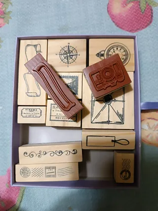 Set de Sellos de Madera Vintage