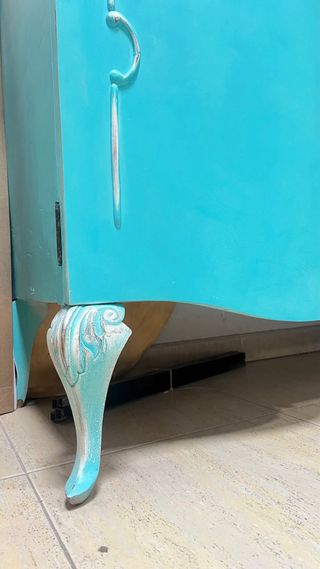 Credenza vintage in legno e vetro