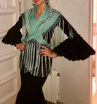 Traje de flamenca canastero negro T. S