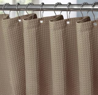 Cortina de ducha de tela beige 182 cm