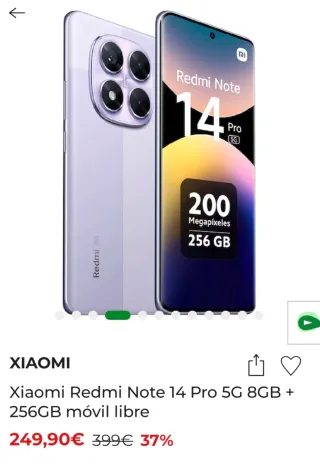 Xiaomi Redmi Note 14 Pro 5G 256GB Morado