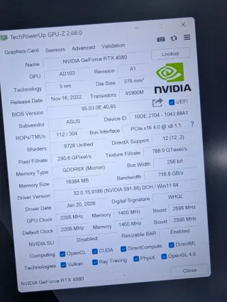 ASUS TUF Gaming NVIDIA GeForce RTX 4080 OC