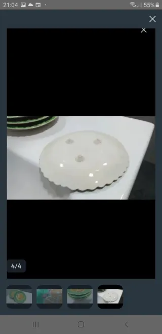 4 Platos Antiguos Postre Naranja Relieve