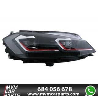 Faros delanteros Red edition Led para VW Golf 7.5