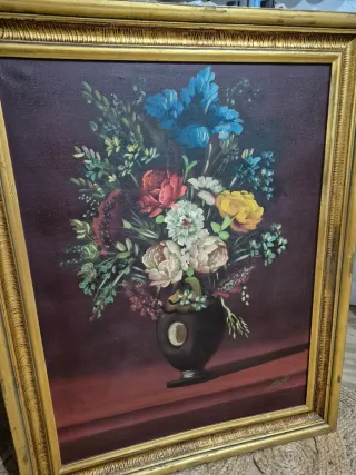 Óleo sobre lienzo con marco dorado