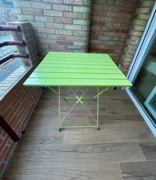 Mesa plegable hierro verde 74cm