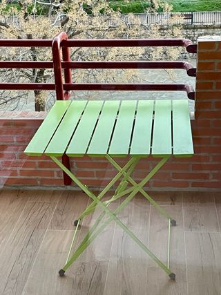 Mesa plegable hierro verde 74cm