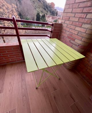Mesa plegable hierro verde 74cm