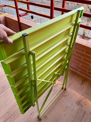 Mesa plegable hierro verde 74cm