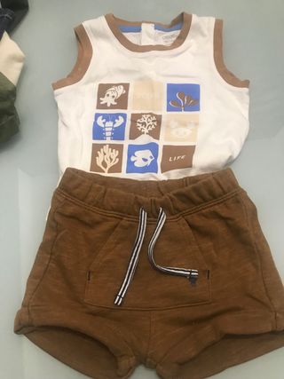 Conjunto bebé: Camisa y shorts estampado
