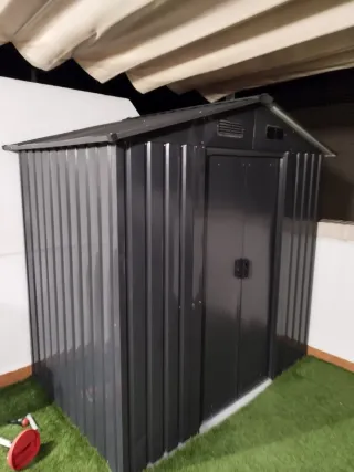 Caseta Jardín Hoggar Visby Metálica Gris