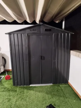 Caseta Jardín Hoggar Visby Metálica Gris