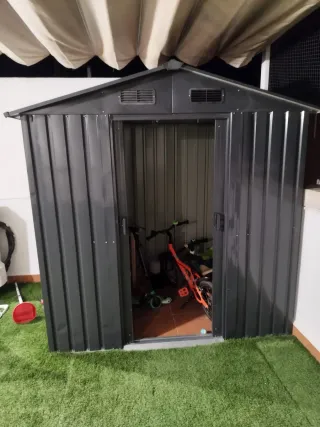 Caseta Jardín Hoggar Visby Metálica Gris