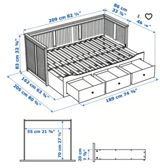 Cama nido con cajones de madera Y dos colchones