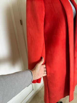 Abrigo Zara Antelina Rojo Talla S