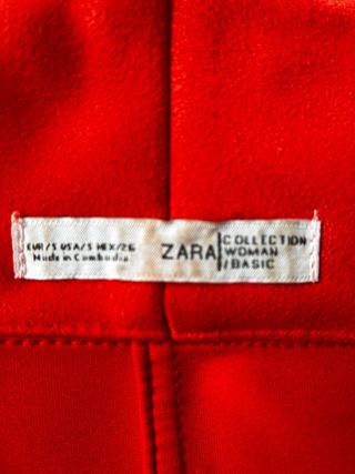 Abrigo Zara Antelina Rojo Talla S