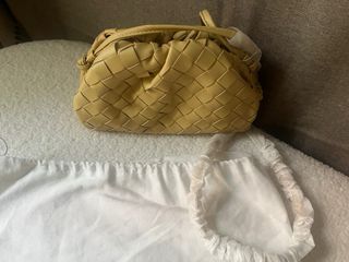 Bolso Clutch Trenzado Beige/Amarillo
