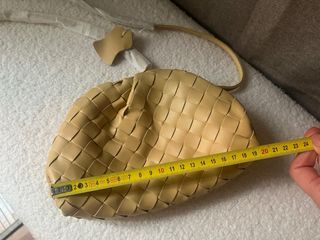 Bolso Clutch Trenzado Beige/Amarillo