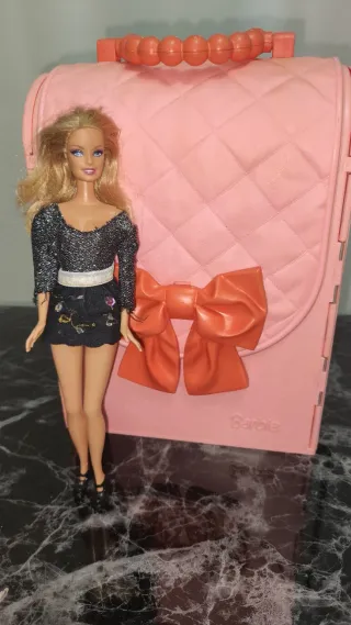 Barbie vintage casa valigetta rosa