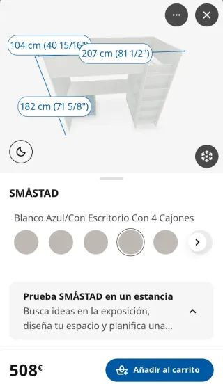 Litera IKEA SMÅSTAD con escritorio