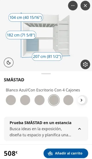 Litera IKEA SMÅSTAD con escritorio