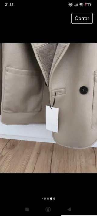 Abrigo reversible beige/marrón Talla S nuevo