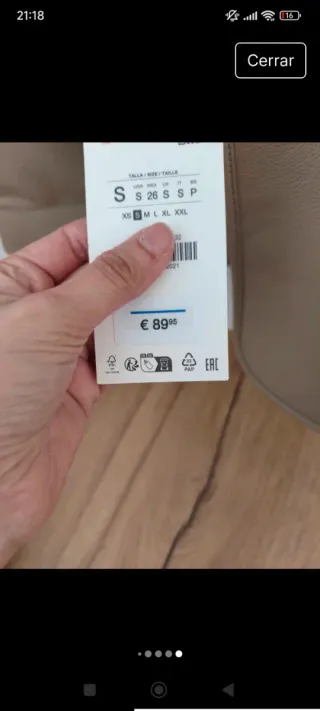 Abrigo reversible beige/marrón Talla S nuevo