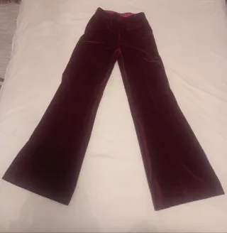Pantalón vintage terciopelo burdeos