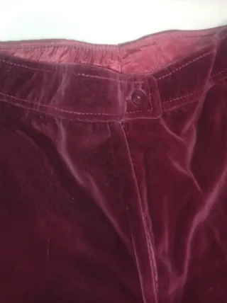 Pantalón vintage terciopelo burdeos