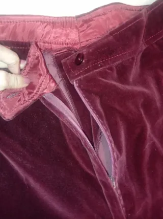 Pantalón vintage terciopelo burdeos