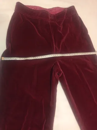Pantalón vintage terciopelo burdeos