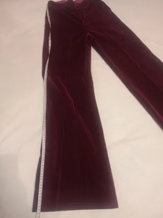 Pantalón vintage terciopelo burdeos
