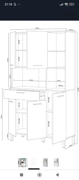 Mueble de cocina blanco y y veis