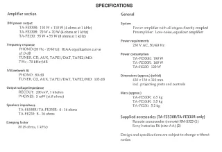 Sony TA-FE330R Amplificador Integrado Negro
