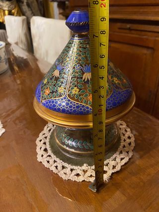 Porta cioccolatini smaltato floreale Boemo