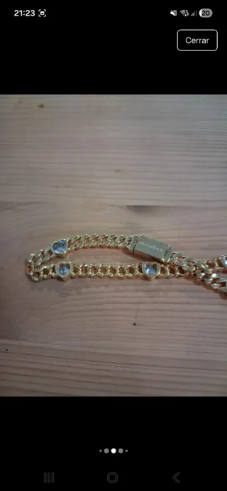 Pulsera Pandora Corazones Dorada