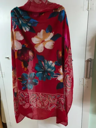 Foulard Grande Floreale Paisley Rosso