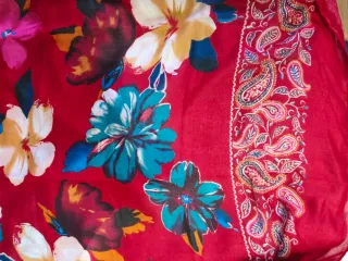 Foulard Grande Floreale Paisley Rosso
