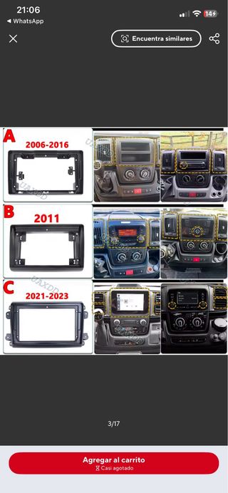 Pantalla 9” CarPlay Fiat Ducato + marco 2006-16