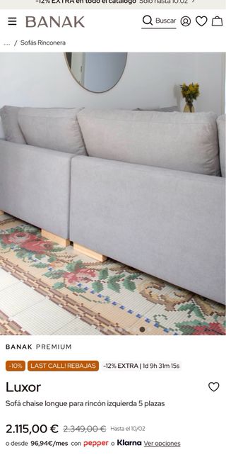 Sofá Rinconera Beige Tela