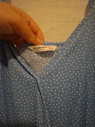 Mono azul largo lunares