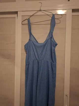 Mono azul largo lunares