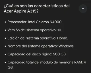 Portátil Acer Aspire 3 15