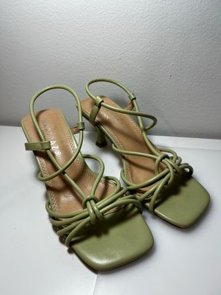 Sandalias Marypaz tacón 5cm verde talla 36