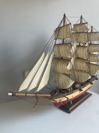 Maqueta Barco Clásico Madera Artesanal 90cm