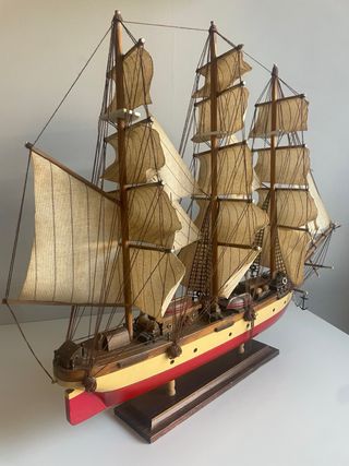 Maqueta Barco Clásico Madera Artesanal 90cm
