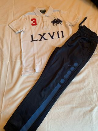 Polo Ralph Lauren e pantaloni Diadora