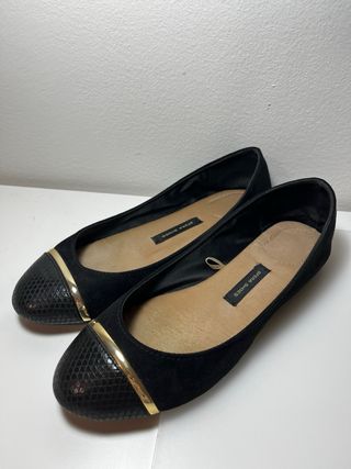 Bailarinas Sfera negras con detalle dorado