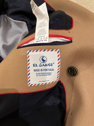 Abrigo paño largo beige. Marca el Ganso. Talla 56